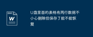 Ich habe versehentlich die Tabellendaten auf dem USB-Stick gelöscht. Können sie durch Speichern der Datei wiederhergestellt werden?