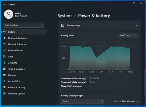 Tutoriel sur la façon de vérifier la batterie dans Win11