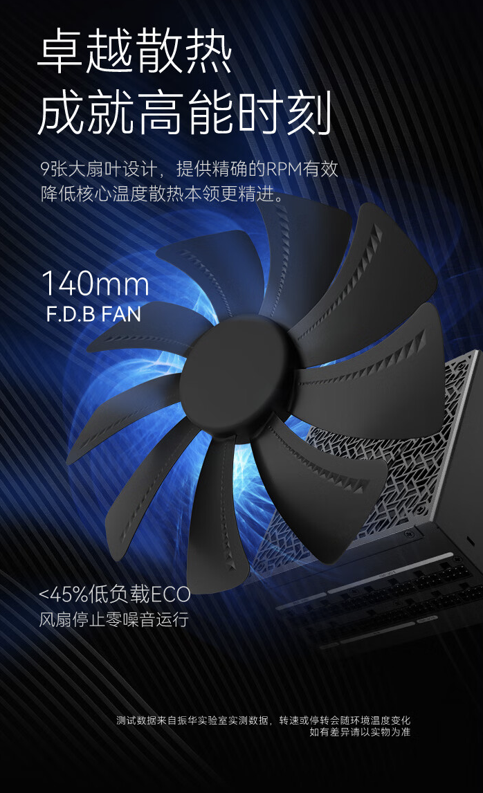 振华推出 LEADEX VII 1200W ATX 3.0 电源：140mm 风扇，售 1799 元