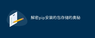 解密pip安装的包存储的奥秘