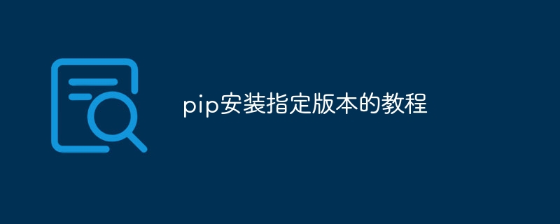 pip安装指定版本的教程