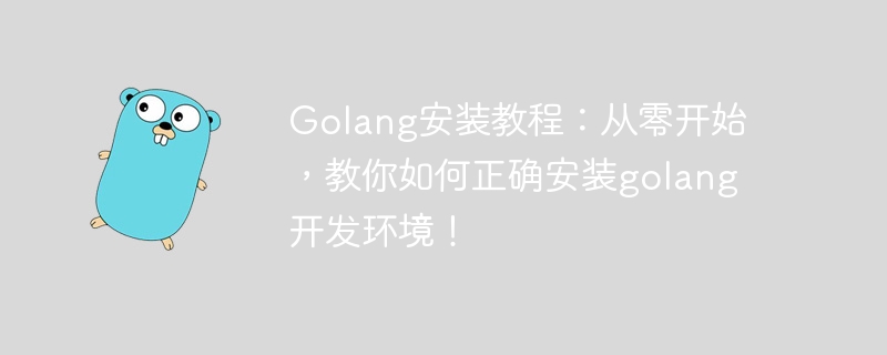 Tutorial pemasangan Golang: Bermula dari awal, ajar anda cara memasang persekitaran pembangunan golang dengan betul!