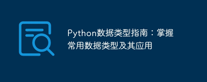 Python数据类型指南：掌握常用数据类型及其应用