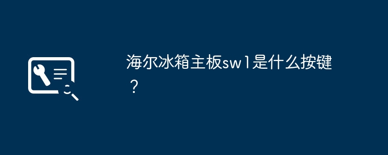 Haier 냉장고 마더보드의 sw1 버튼 기능을 이해하십니까?