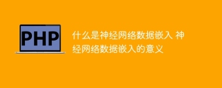 深度学习中的神经网络数据嵌入及其重要性