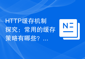 HTTP 캐싱 메커니즘 연구: 일반적으로 사용되는 캐싱 전략은 무엇입니까?