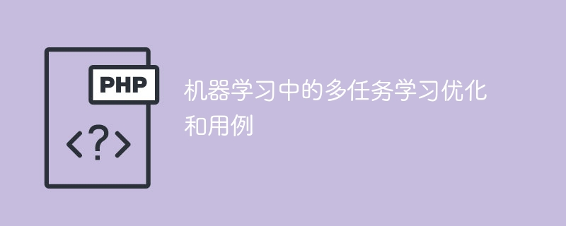 优化和应用于多任务学习的机器学习方法