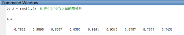 使用matlab生成一个介于0到1之间的随机小数
