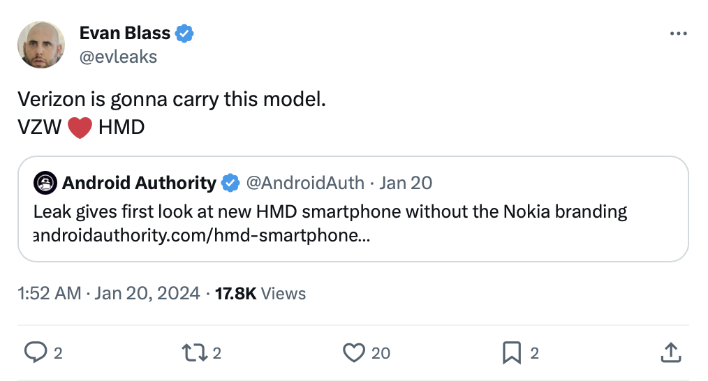 HMD Global与Verizon合作,计划在美国销售自有品牌合约机