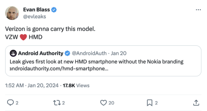 HMD Global与Verizon合作，计划在美国销售自有品牌合约机