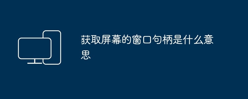 スクリーンウィンドウハンドルとは何を意味しますか?