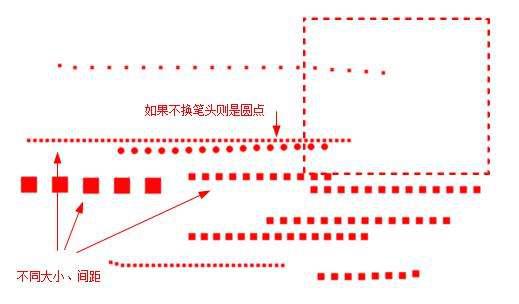 如何用PS画虚线不是一个圆点一个圆点的那种是一条一条的小短