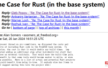 Rust 作为软件重构的热门选择，FreeBSD 也在考虑其集成