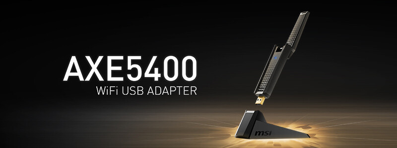 微星推出 AXE5400 三频 Wi-Fi 6E USB 适配器：自带底座设计、支持即插即用