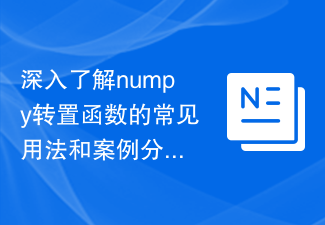 Vertiefendes Verständnis der allgemeinen Verwendung und Fallanalyse der Numpy-Transponierungsfunktion