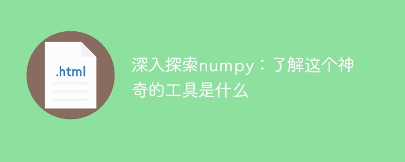 深度解析numpy：揭开这个神奇工具的秘密