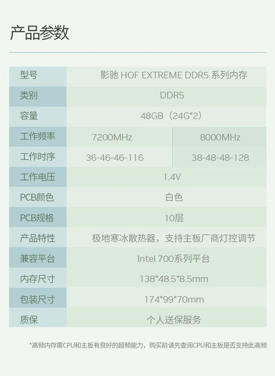 影驰 HOF EXTREME DDR5 系列内存发售，24GB*2 定价 1999 元起