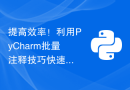提高效率！利用PyCharm批量注释技巧快速优化代码