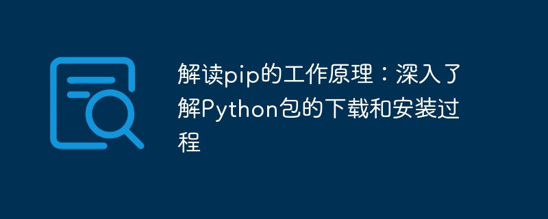 解读pip的工作原理：深入了解Python包的下载和安装过程