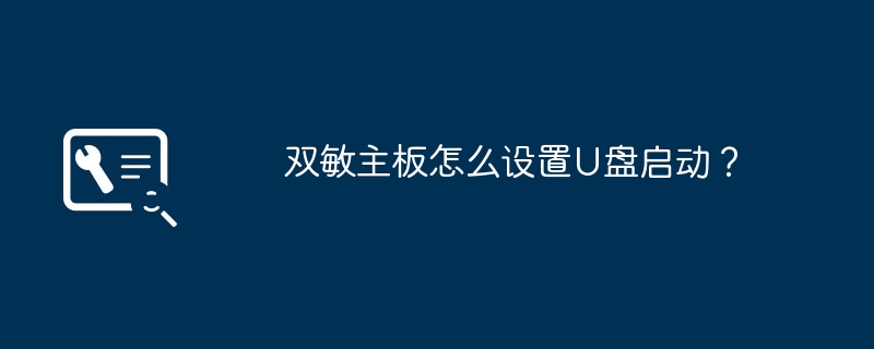 設定U盤啟動在雙敏主機板上的方法