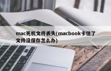 macbook 死机导致文件丢失，怎么恢复？