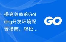 提高效率的Golang开发环境配置指南：轻松事半功倍完成开发工作