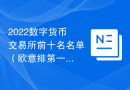 2022数字货币交易所前十名名单（欧意排第一）