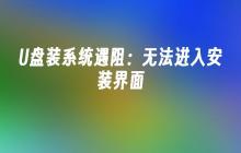 U盘装系统遇阻:无法进入安装界面