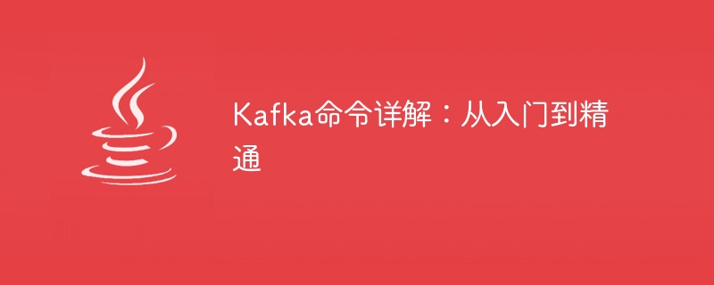 Kafka 명령 심층 분석: 초보자부터 전문가까지