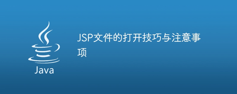 Tips and precautions for using JSP files