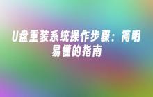 U盘重装系统操作步骤:简明易懂的指南