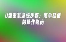 U盘重装系统步骤:简单易懂的操作指南