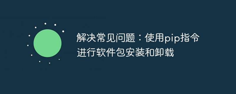 pip 命令を通じてソフトウェア パッケージのインストールとアンインストールに関する一般的な問題を解決します