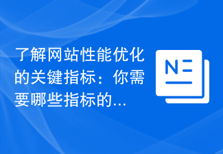 了解网站性能优化的关键指标:你需要哪些指标的解析?