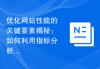 Web サイトのパフォーマンスを最適化するための重要な要素が明らかになりました: ユーザー エクスペリエンスを向上させるためにインジケーター分析を使用する方法は?