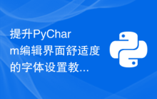 提升PyCharm编辑界面舒适度的字体设置教程