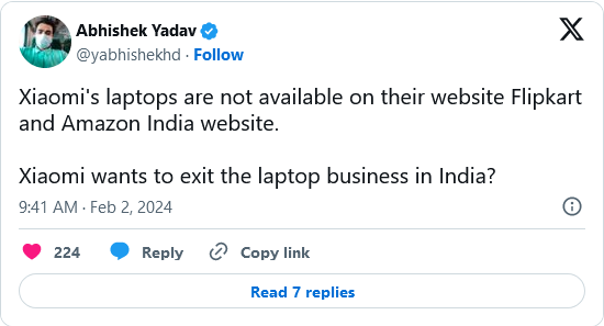 Is Xiaomi going to exit the Indian laptop market? All products are sold out, and relevant columns have been removed from the official website navigation bar.