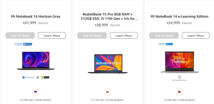 Is Xiaomi going to exit the Indian laptop market? All products are sold out, and relevant columns have been removed from the official website navigation bar.