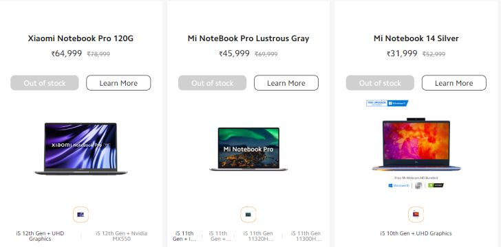 Is Xiaomi going to exit the Indian laptop market? All products are sold out, and relevant columns have been removed from the official website navigation bar.