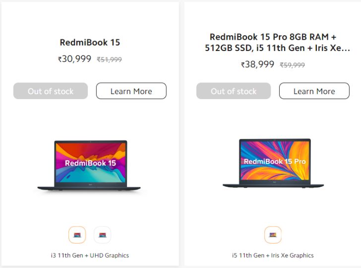 XiaomiはインドのノートPC市場から撤退するのでしょうか？全商品が完売となり、公式サイトのナビゲーションバーから該当欄が削除されました。