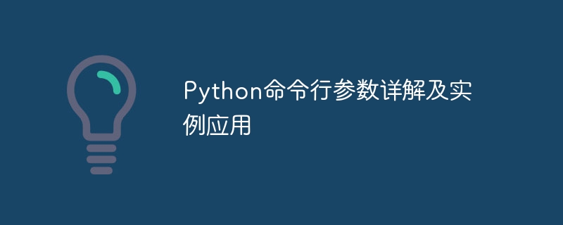 Python 명령줄 매개변수 및 애플리케이션 예제에 대한 심층 분석