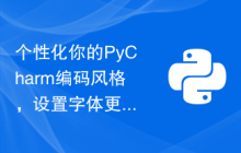 个性化你的PyCharm编码风格，设置字体更有个性