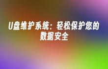 U盘维护系统:轻松保护您的数据安全