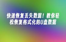 快速恢复丢失数据!教你轻松恢复格式化的U盘数据