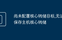 尚未配置核心转储目标,无法保存主机核心转储