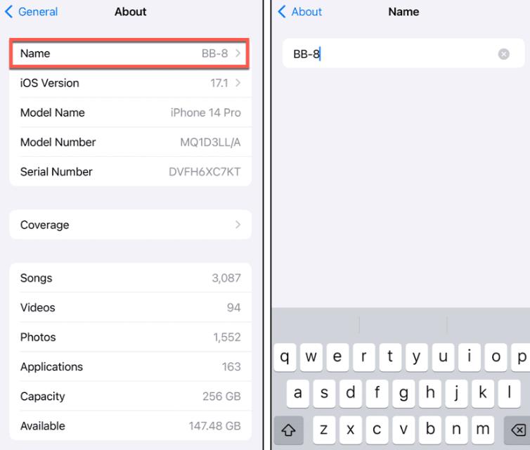 How to change the name of your iPhone or Android device