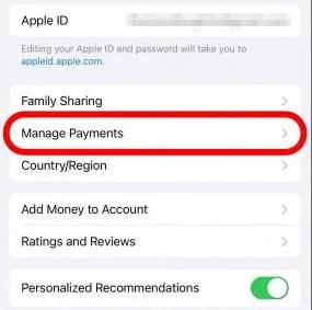 Cara menukar kaedah pembayaran pada iPhone dengan Perkongsian Keluarga (iOS17)