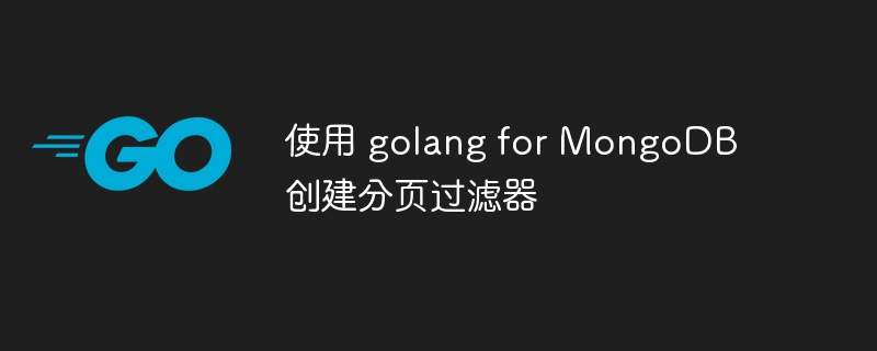 使用 golang for MongoDB 创建分页过滤器