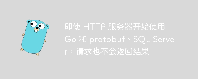 即使 http 服务器开始使用 go 和 protobuf、sql server，请求也不会返回结果