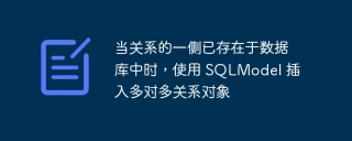 当关系的一侧已存在于数据库中时,使用 SQLModel 插入多对多关系对象